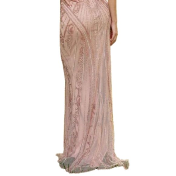NWT Primavera 13134 Beaded Formal Gown Rose gold Size 8 - Picture 4 of 6